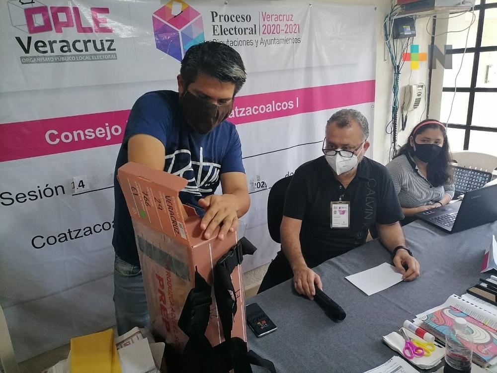En Coatzacoalcos, Consejo Distrital y Municipal del OPLE realizaron cotejo y recuento de votos
