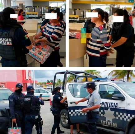 En Coatzacoalcos, elementos del IPAX detienen a mujer que intentaba sustraer mercancía de tienda departamental