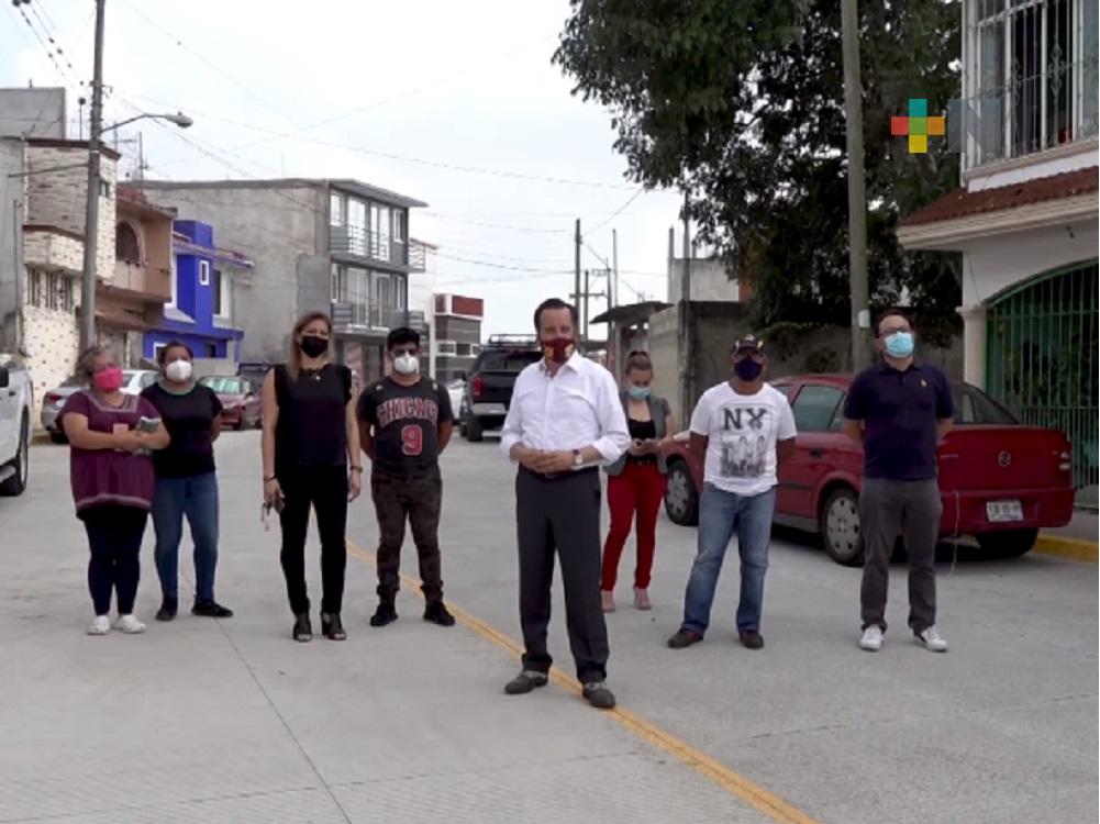 Gobernador Cuitláhuac García inauguró calle Texolo de la colonia Moctezuma en Xalapa