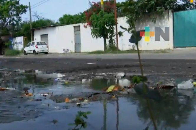 Denuncian fuga de aguas negras en colonia Las Lomas de Veracruz