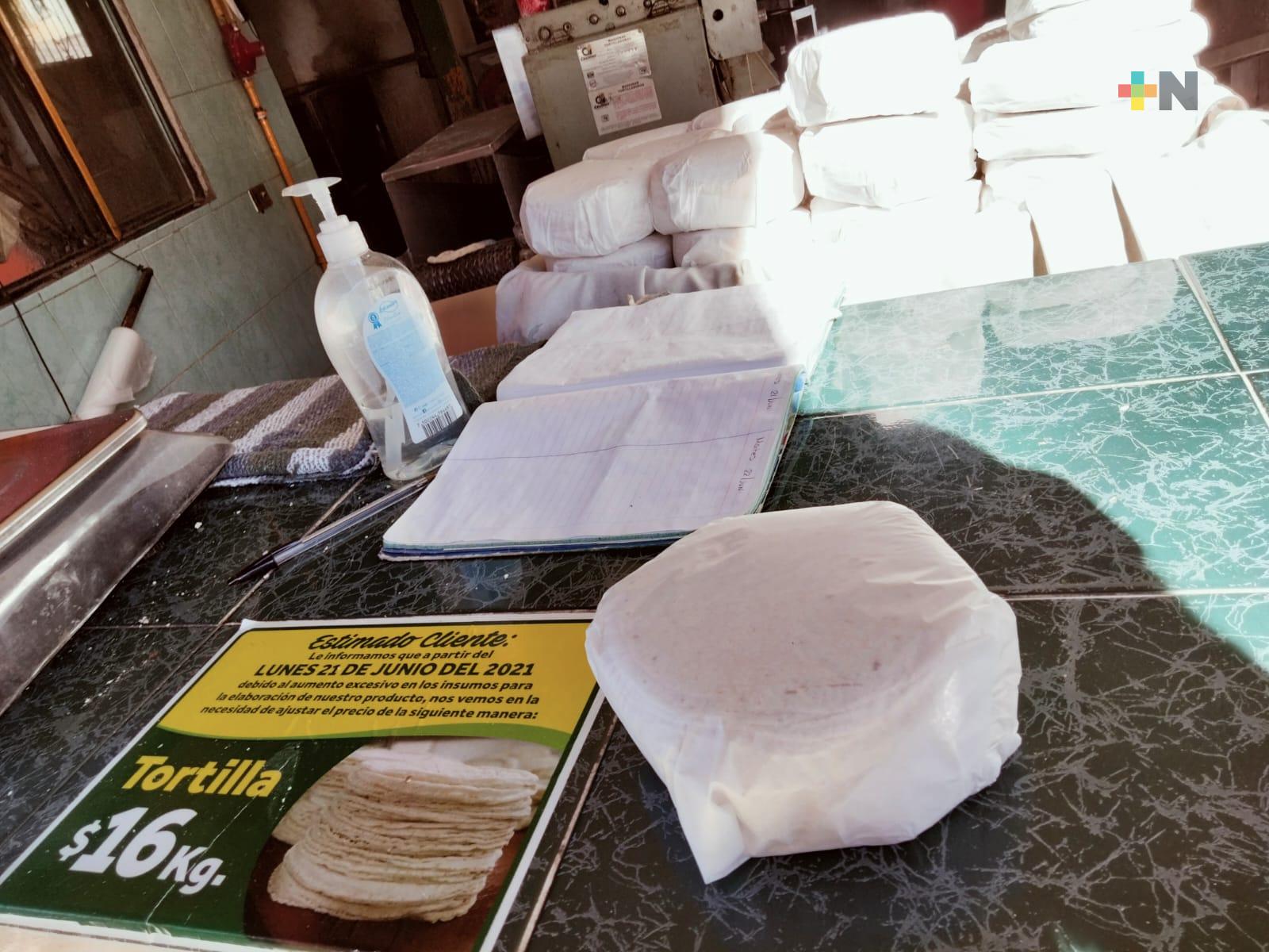 A partir del lunes 21 de junio aumentará precio de la tortilla en Xalapa