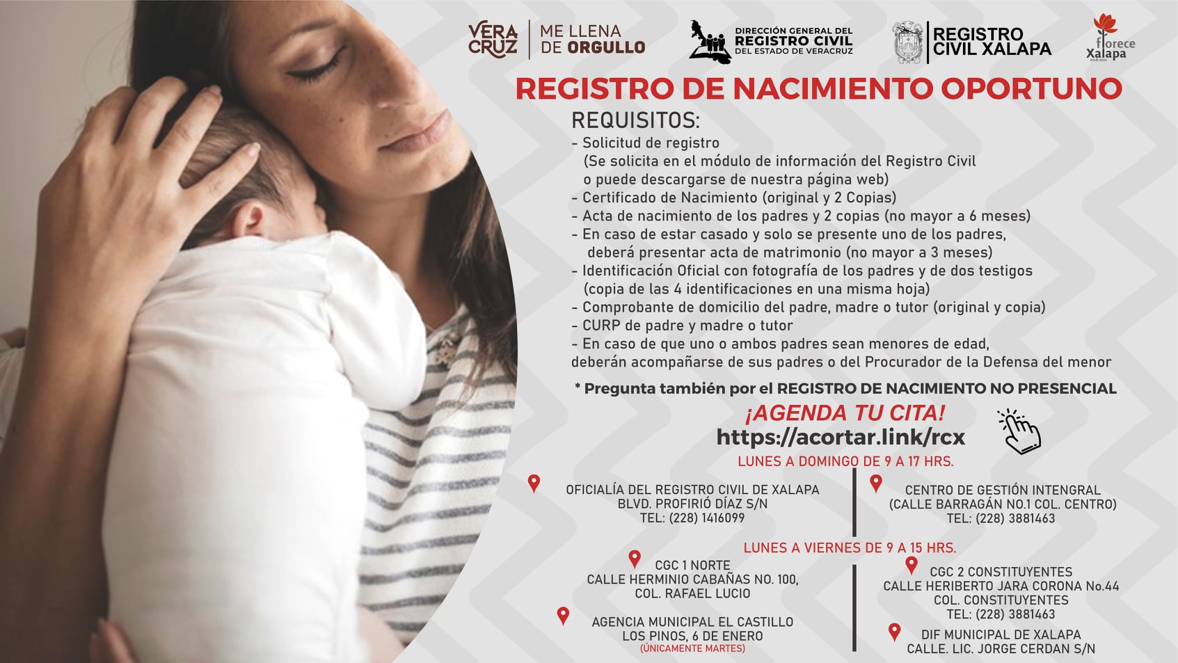 Para reducir contagios, se puede optar por registrar recién nacidos de manera no presencial