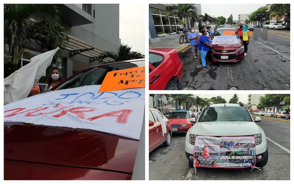 Trabajadores del Hospital Regional de Veracruz piden justicia para la enfermera Nora