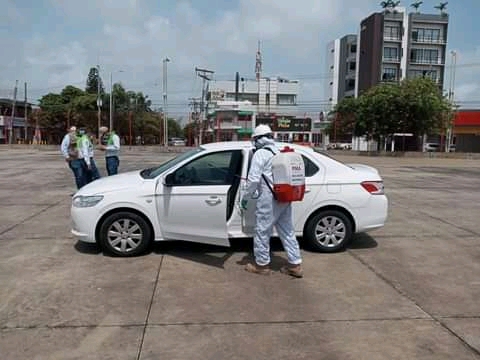 En la zona conurbada Veracruz-Boca del Río, se instaló módulo de desinfección vehicular