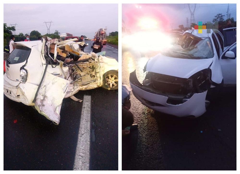 Automovilista muere tras ser embestido por un vehículo pesado en la autopista Nuevo Teapa–Cosoleacaque