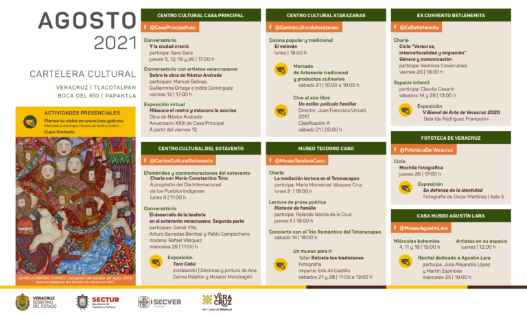 Invita IVEC a disfrutar el verano con la cartelera de actividades del mes de agosto