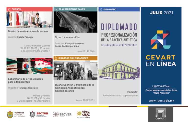 Conoce la oferta cultural que propone este mes de julio el Centro Veracruzano de las Artes “Hugo Argüelles”