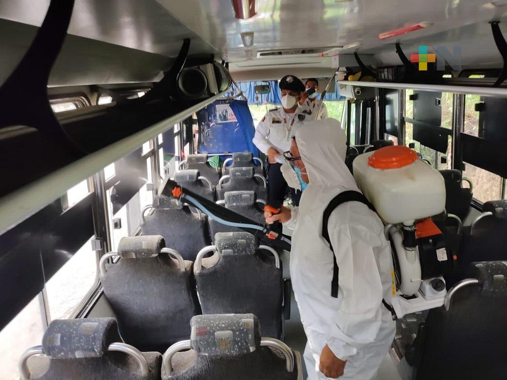 En Veracruz, SSP realizó más de 92 mil 479 acciones preventivas contra COVID-19 en el transporte público
