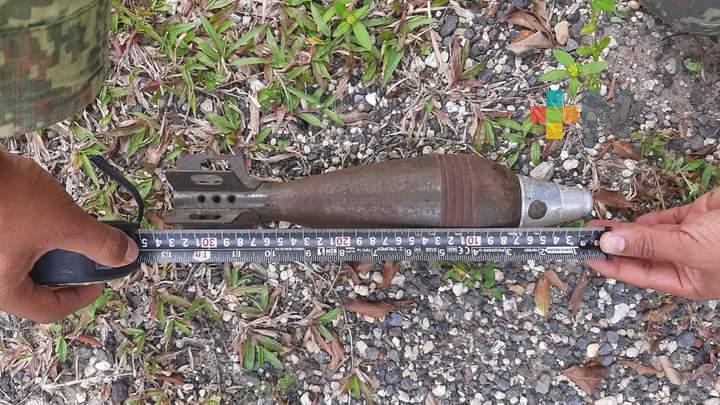 Llevan granada de mortero calibre 81 a canje de armas en Minatitlán