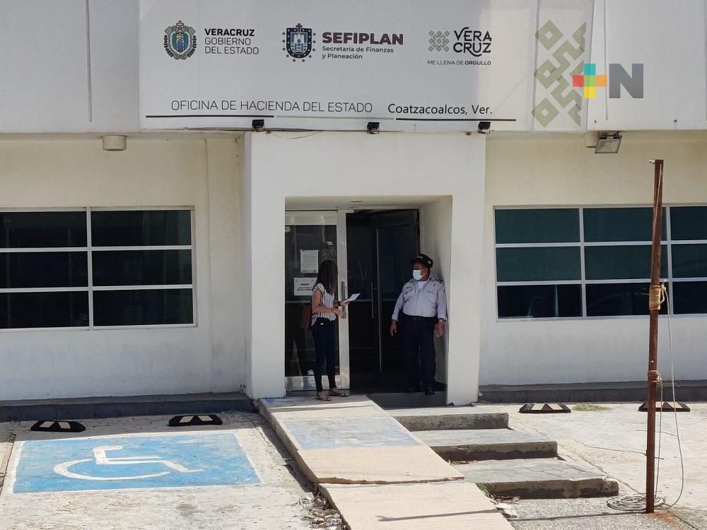 Oficina de Hacienda en Coatzacoalcos, suspendió actividades debido a labores de mantenimiento