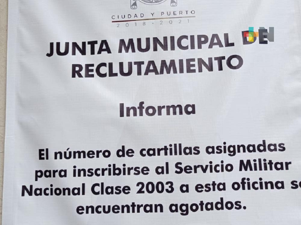 Pre cartillas del Servicio Militar Nacional para clase 2003, anticipados y remisos se agotaron en Coatzacoalcos