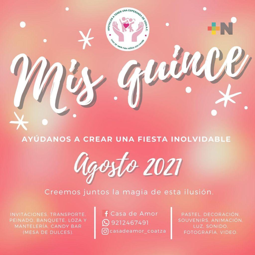 Solicita Casa de Amor apoyo para celebrar XV años a jovencita con cáncer, en Minatitlán