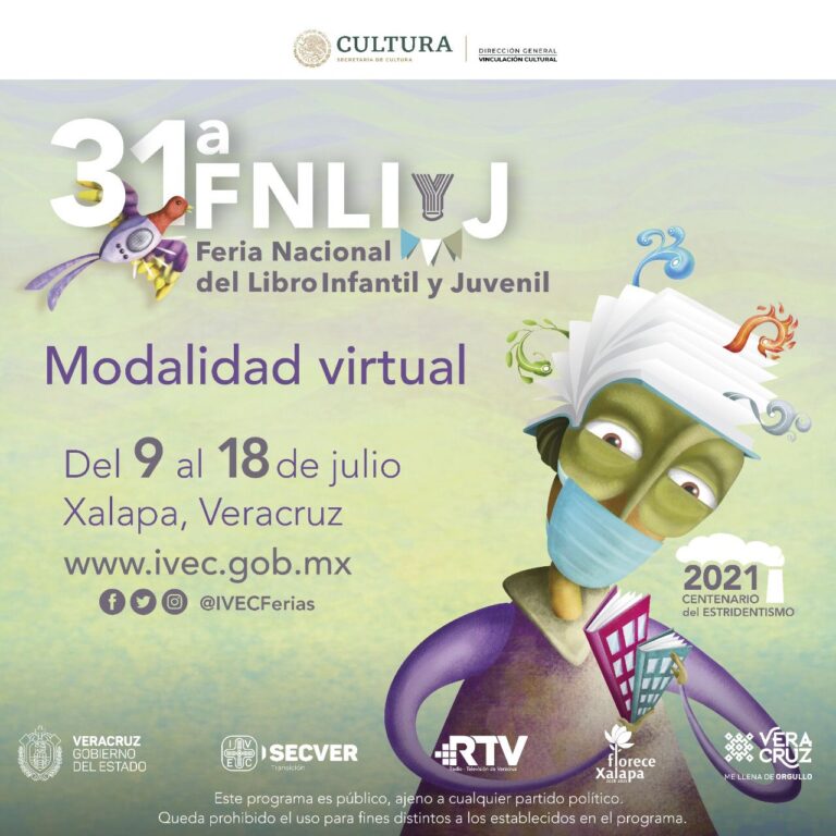 La 31ª Feria Nacional del Libro Infantil y Juvenil Xalapa 2021 se realizará de manera virtual