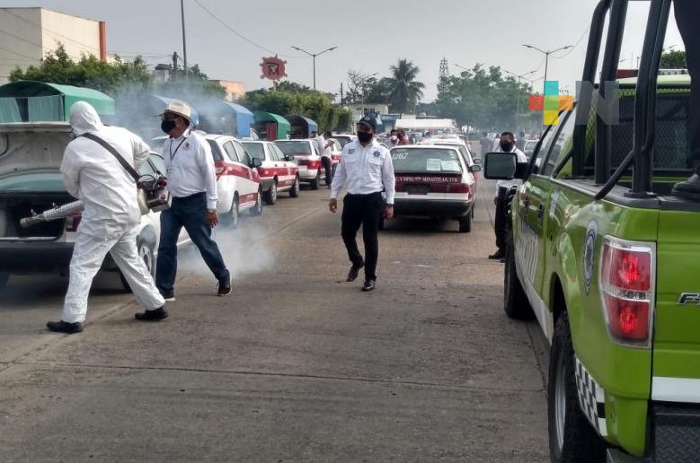 Este miércoles realizarán jornada de sanitización a transporte público en Minatitlán
