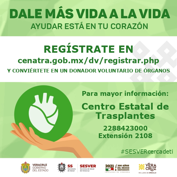 Promover la cultura de la donación de órganos en Veracruz, una tarea para todos y todas: Sesver