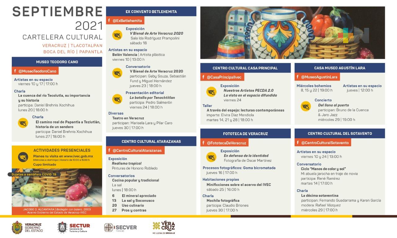 Ofrece IVEC variada cartelera de actividades este mes patrio