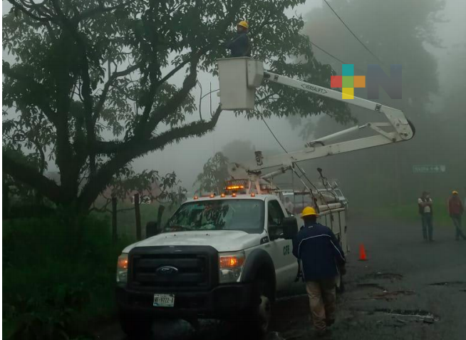 Restablecido el suministro eléctrico al 46 % de usuarios afectados en Veracruz, Hidalgo, Puebla, San Luis y Tlaxcala