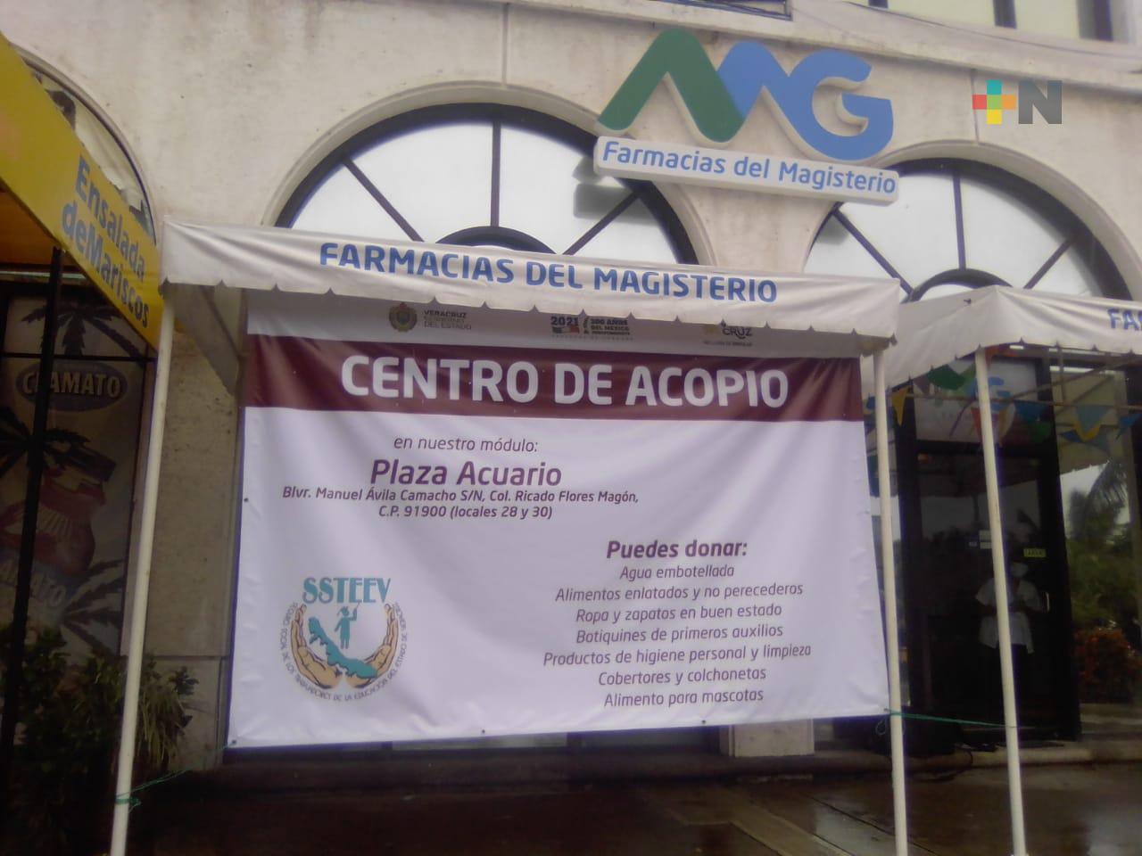Seguro Social de los Trabajadores de la Educación coloca centro de acopio en Plaza Acuario