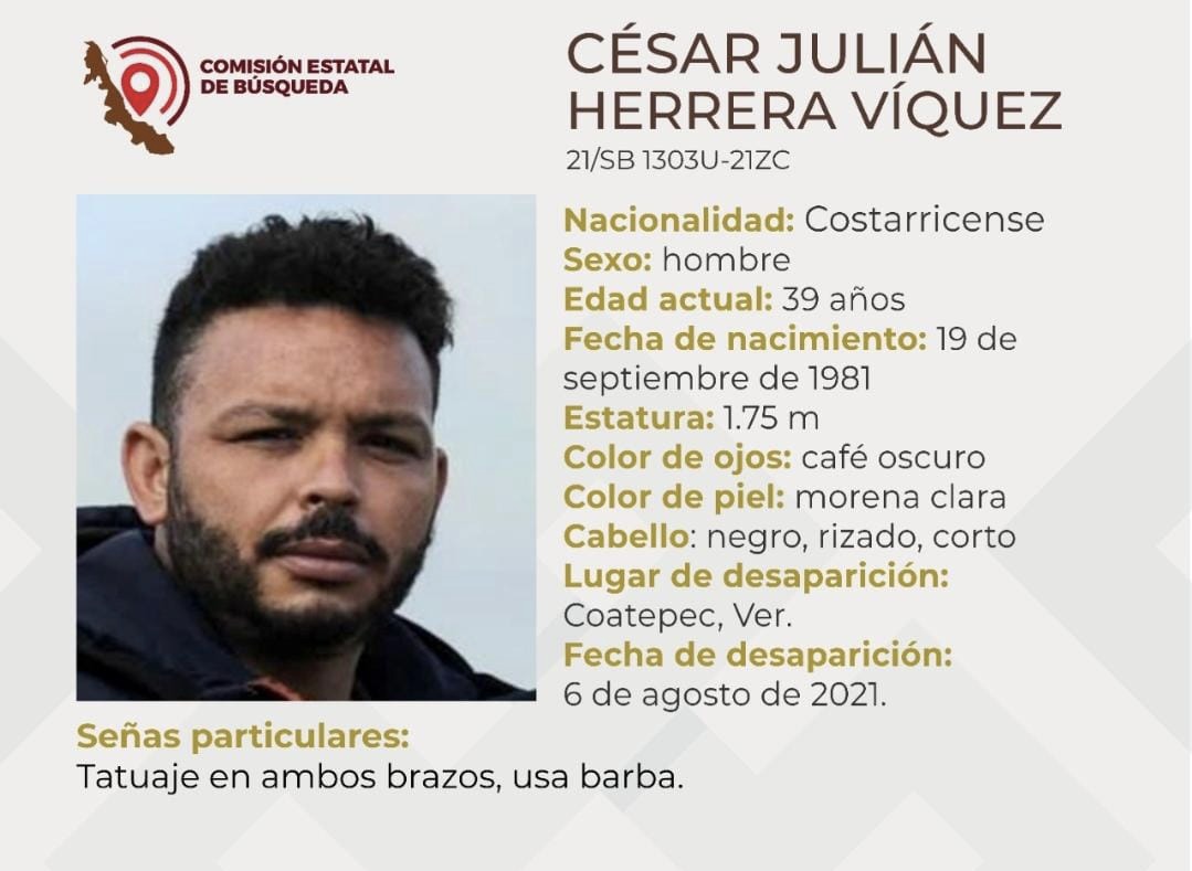 Familiares piden localizar a persona desaparecida; presuntamente fue detenido por policías en Coatepec