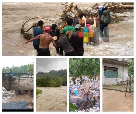 Daños en vías de comunicación dejó huracán Grace en la sierra norte de Veracruz