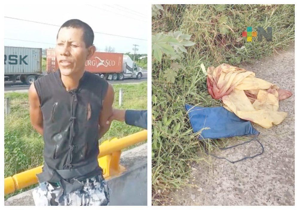 Detienen a sujeto con restos de un recién nacido en fraccionamiento Río Medio II de Veracruz