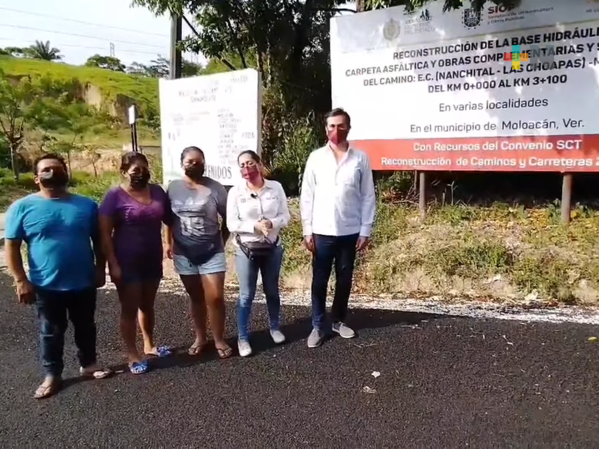 Diputada Tania Cruz recorrió obras realizadas por SIOP en el municipio de Moloacán
