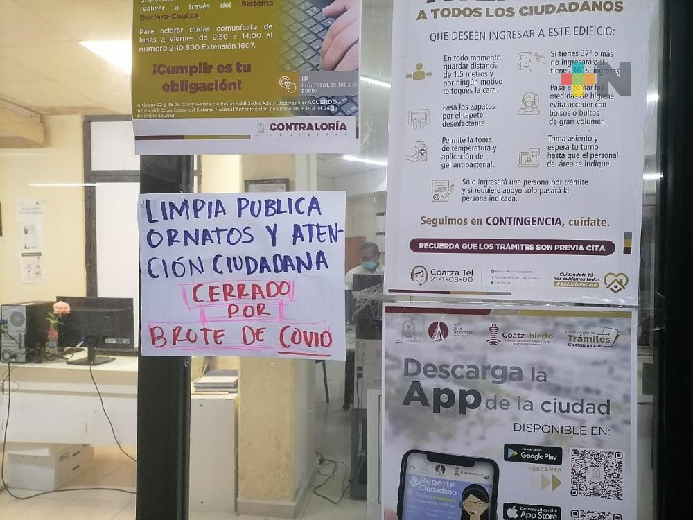 Dirección de Ornatos y Limpia Pública de Coatzacoalcos presentó brote de coronavirus entre personal