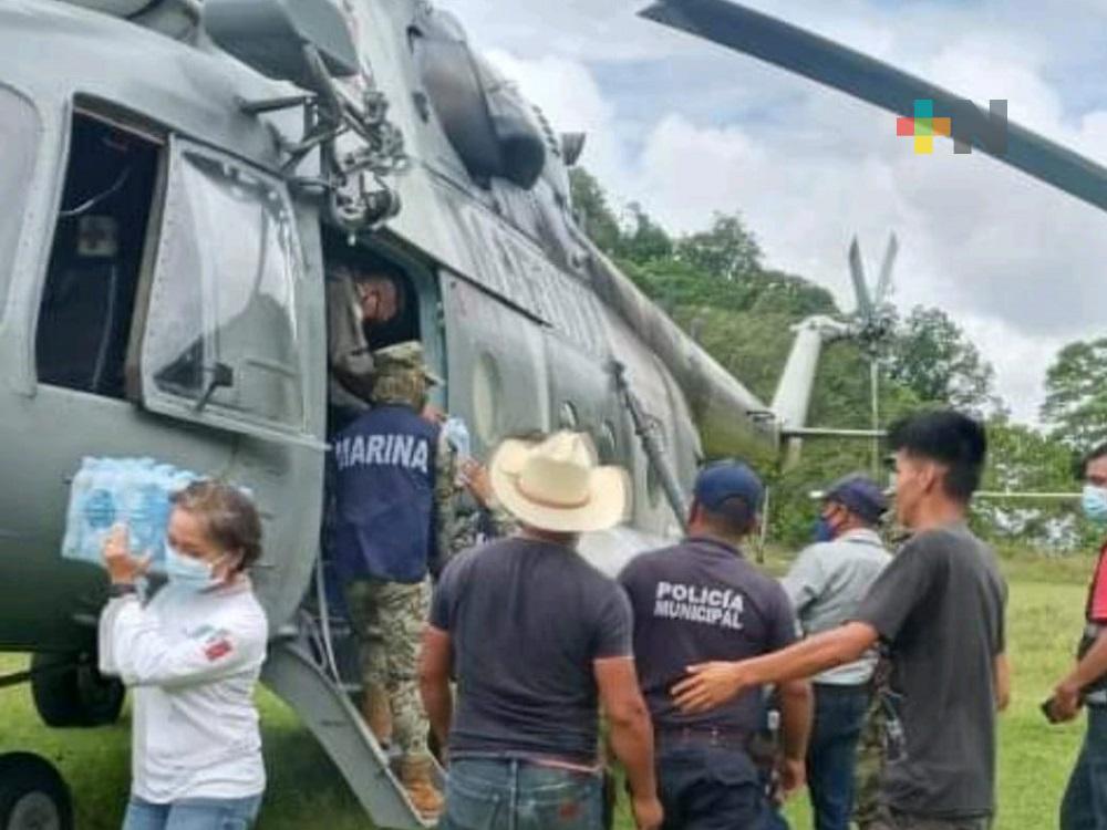 Damnificados en la Sierra Norte de Veracruz recibieron suministros