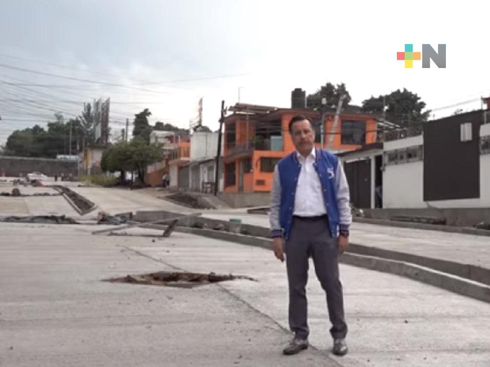 Gobernador Cuitláhuac García continúa supervisando obras en municipio de Xalapa