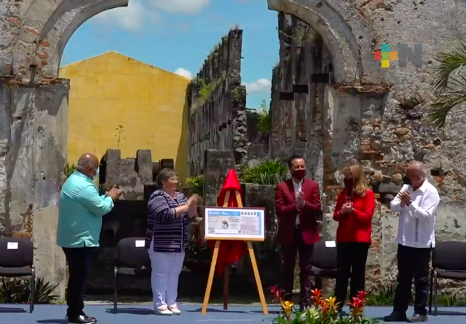 Gobernador Cuitláhuac García Jiménez develó billete de la Lotería Nacional conmemorativo por los Tratados de Córdoba