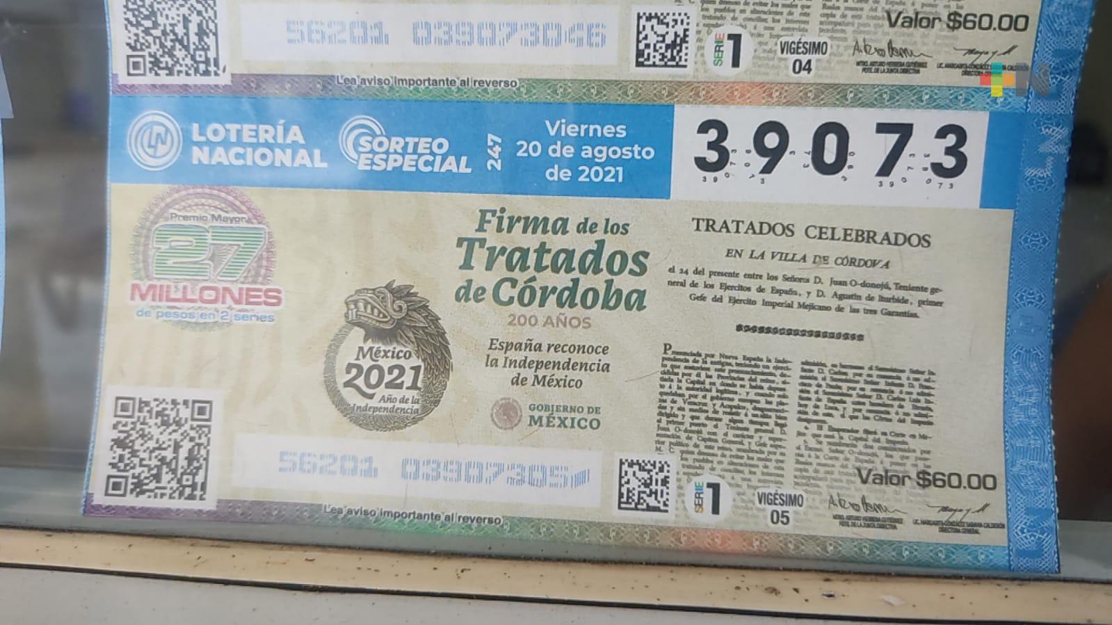 Billete de Lotería alusivo a los Tratados de Córdoba será presentado este viernes