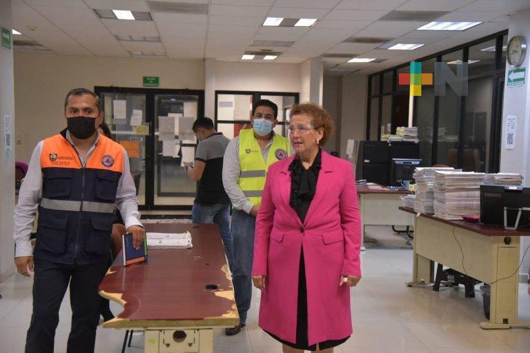 Magistrada Isabel Inés Romero recorre instalaciones judiciales ante el impacto de «Grace»