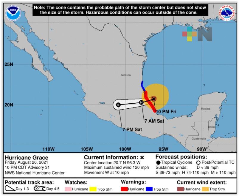 Huracán “Grace” ahora es Categoría 3, en Veracruz: Protección Civil Estatal