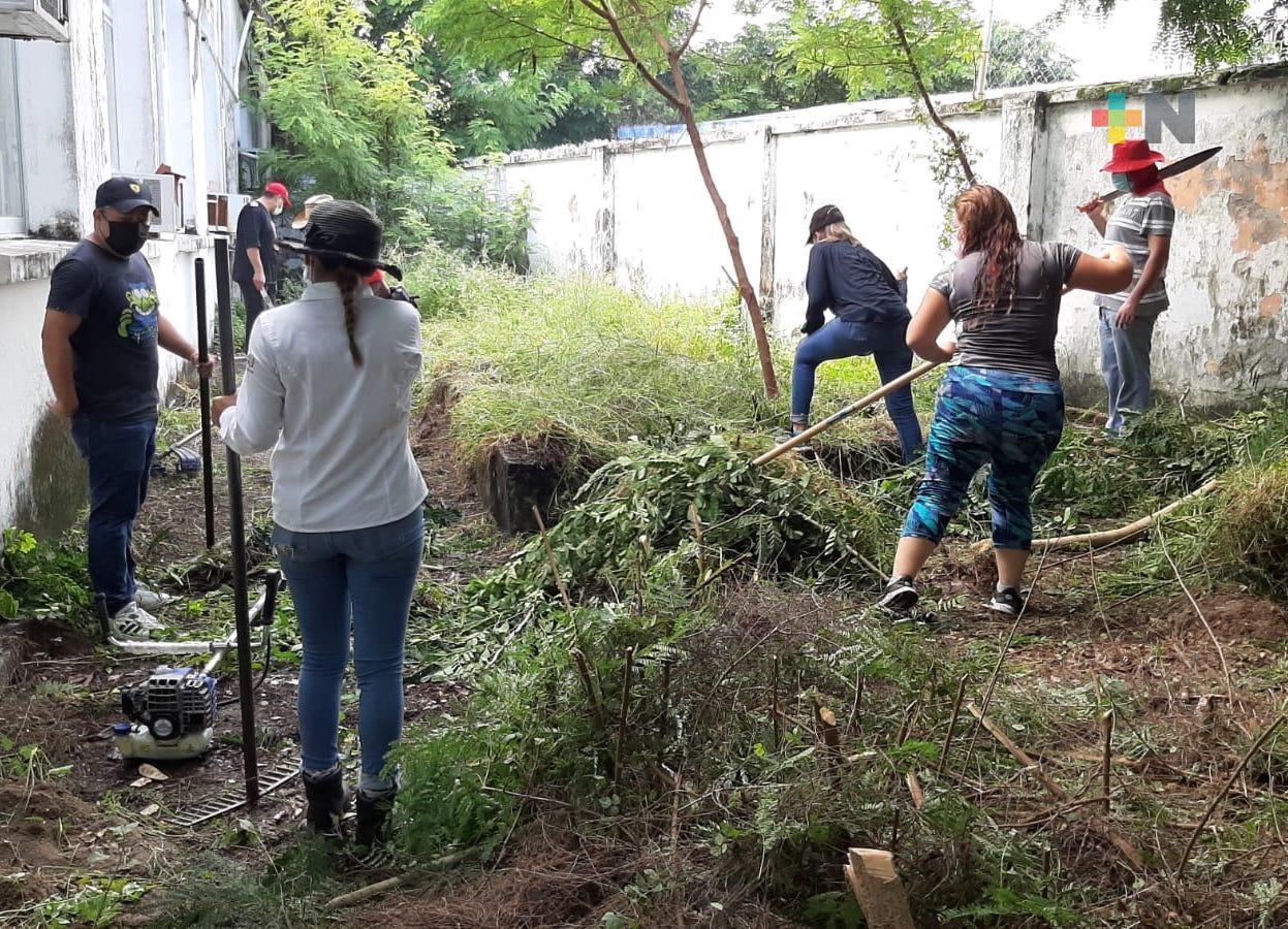 En puerto de Veracruz, continúa campaña «Tequio por mi Escuela»