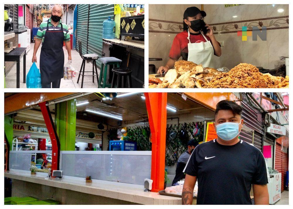 Locatarios del mercado Jáuregui de Xalapa cuentan con entregas a domicilio, recuerdan a sus clientes