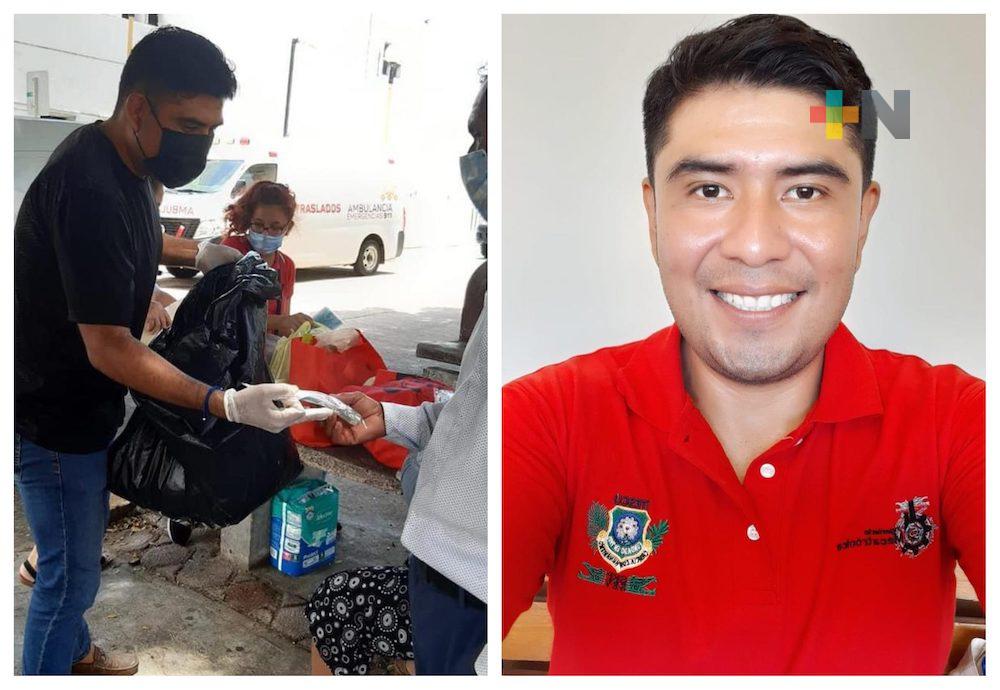 Piden apoyo para joven que promovía uso de cubrebocas en Coatzacoalcos; está contagiado de COVID-19