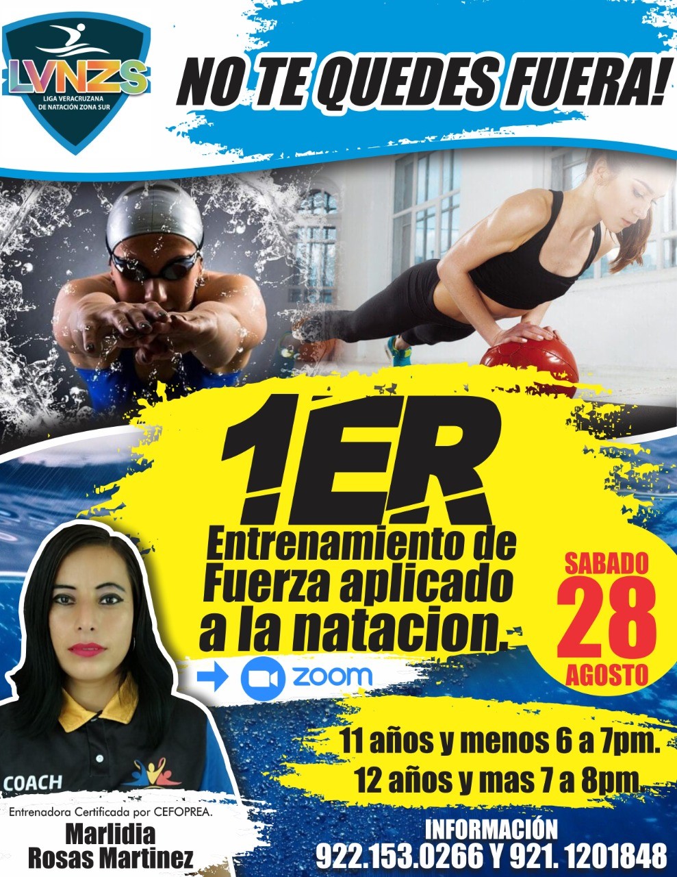 Liga Veracruzana de Natación realizará este sábado entrenamiento de fuerza