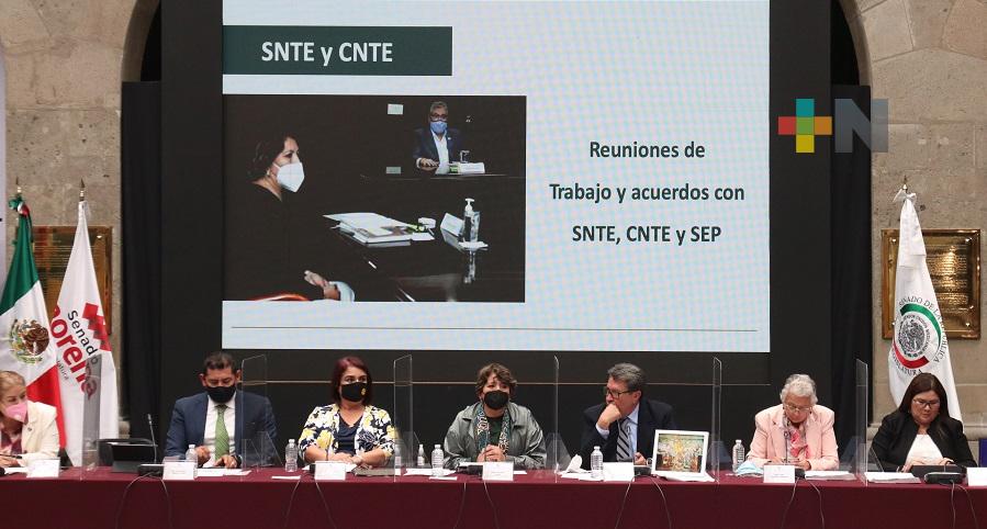 Delfina Gómez respalda trabajo y acompañamiento del presidente al sector magisterial