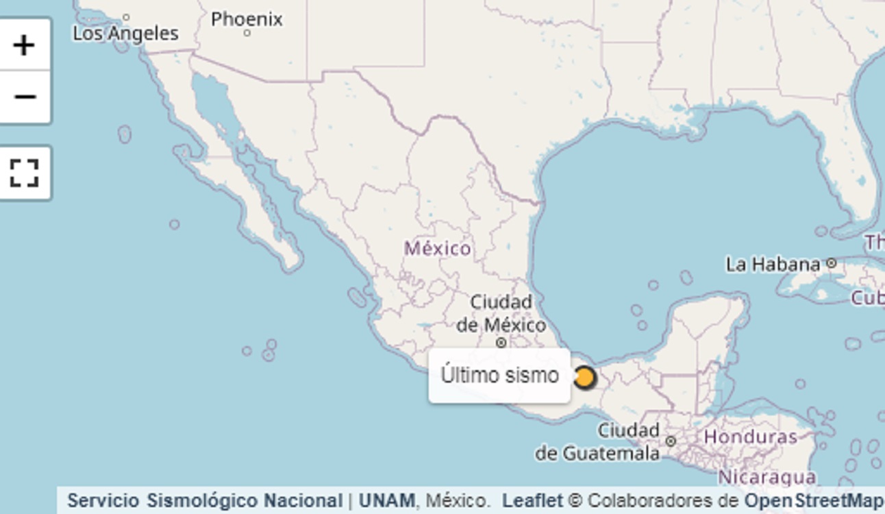 Se registró sismo de 5 grados richter al suroeste de Sayula de Alemán