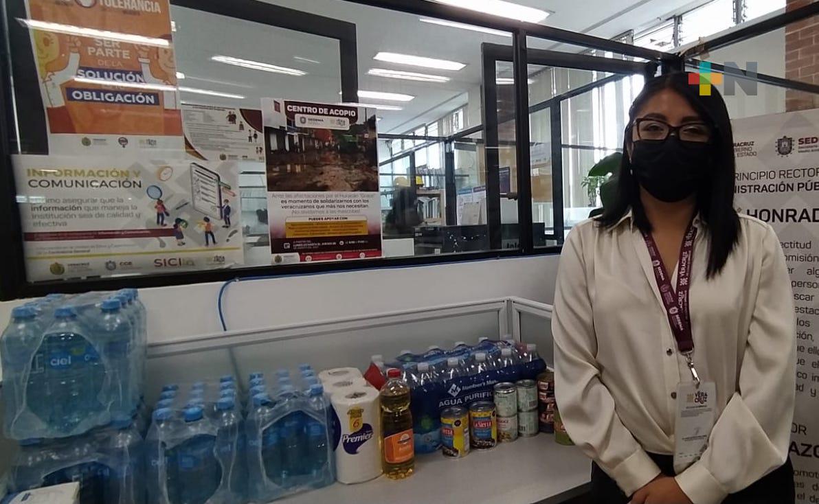 Sedema brinda apoyo a municipios afectados por huracán Grace; activó centro de acopio en Xalapa