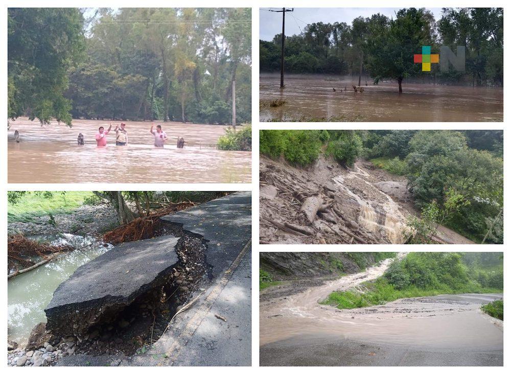 Zacualpan e Ixhuatlán de Madero también resultaron damnificados; esperan que baje el agua