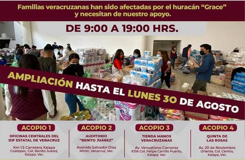 DIF Estatal siguen enviando apoyos a zonas devastadas por el huracán Grace