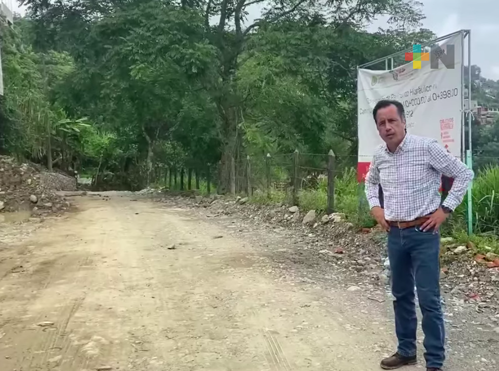 Constató gobernador de Veracruz, avances del libramiento de Tlachichilco a Zacualpan