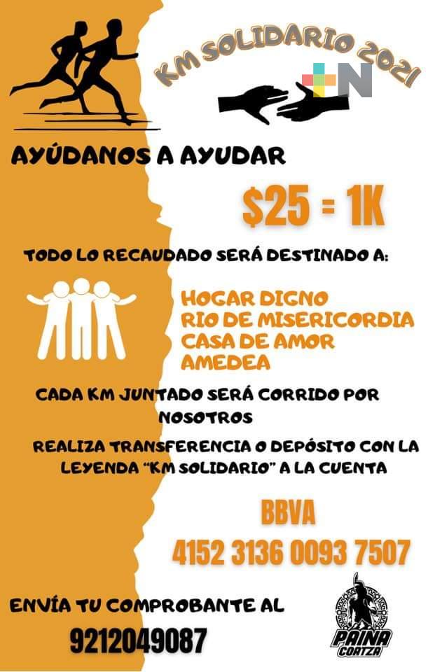 Paina Coatza convoca a Kilómetro Solidario 2021