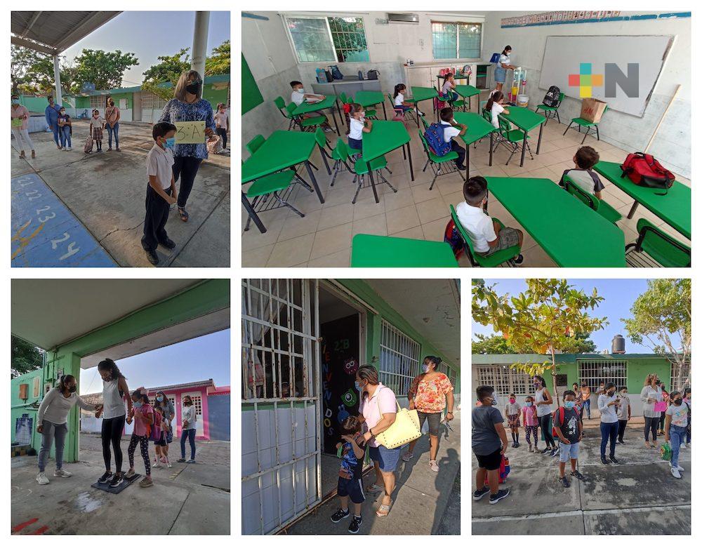 Regresa a clases presenciales, primaria «Jesús Reyes Heroles» del municipio de Boca del Río