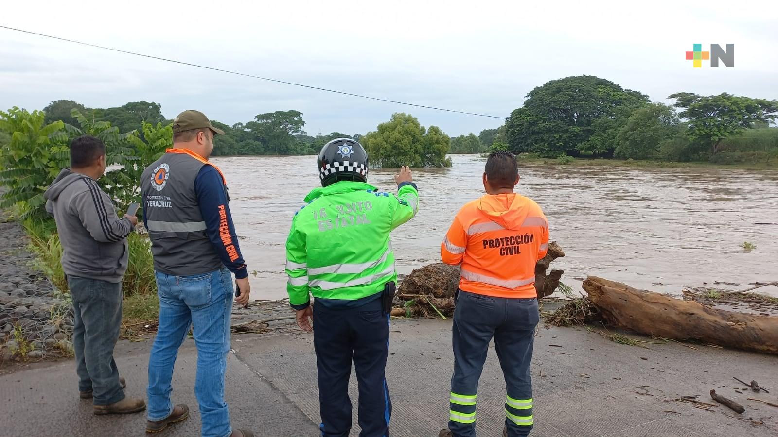 Secretaría de Protección Civil mantiene vigilancia en ríos que cruzan zona norte de Veracruz