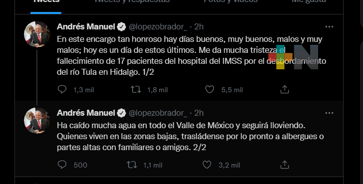 Lamenta AMLO fallecimiento de 17 personas en Tula, Hidalgo