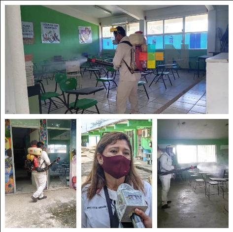 Con regreso a clases presenciales, se inició fumigación en escuelas de Coatzacoalcos