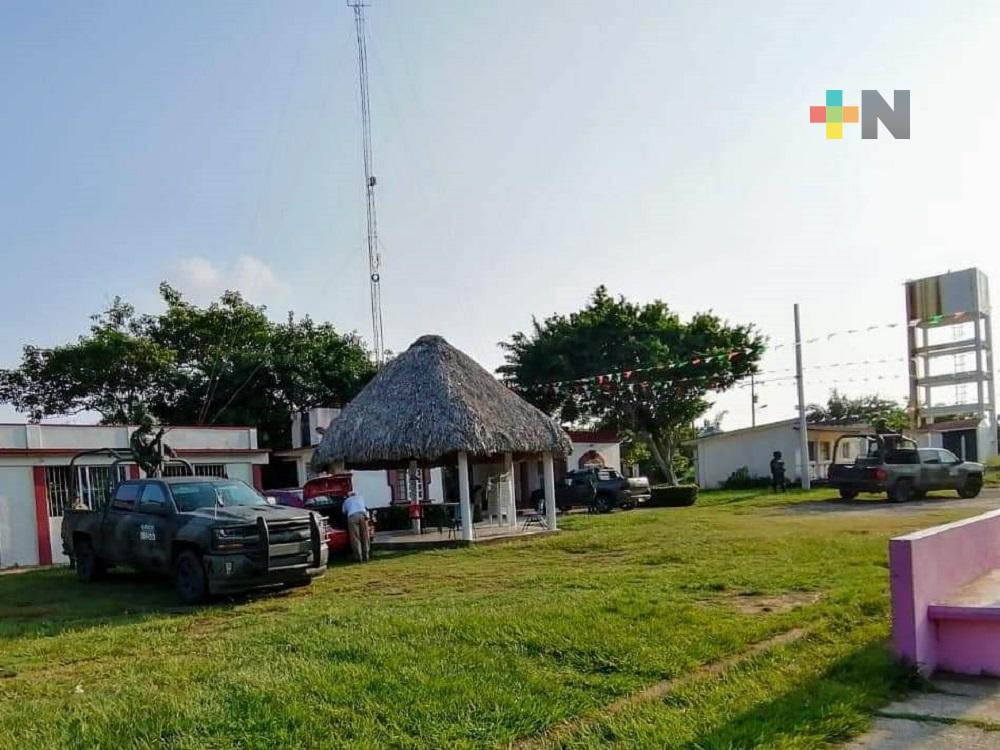 Elementos de Seguridad habilitan campamento en ejido de Coatzacoalcos