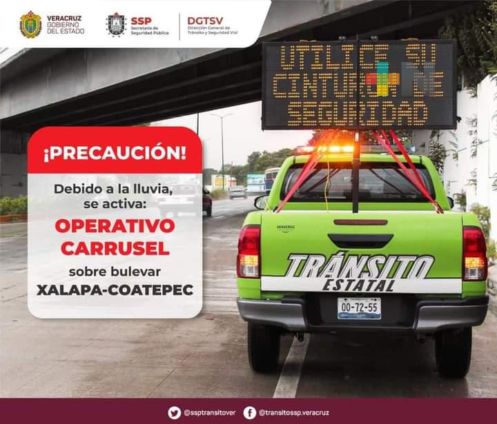 Operativo carrusel en la carretera Xalapa-Coatepec
